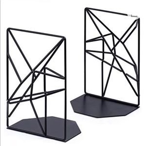 Decorative black metal bookends